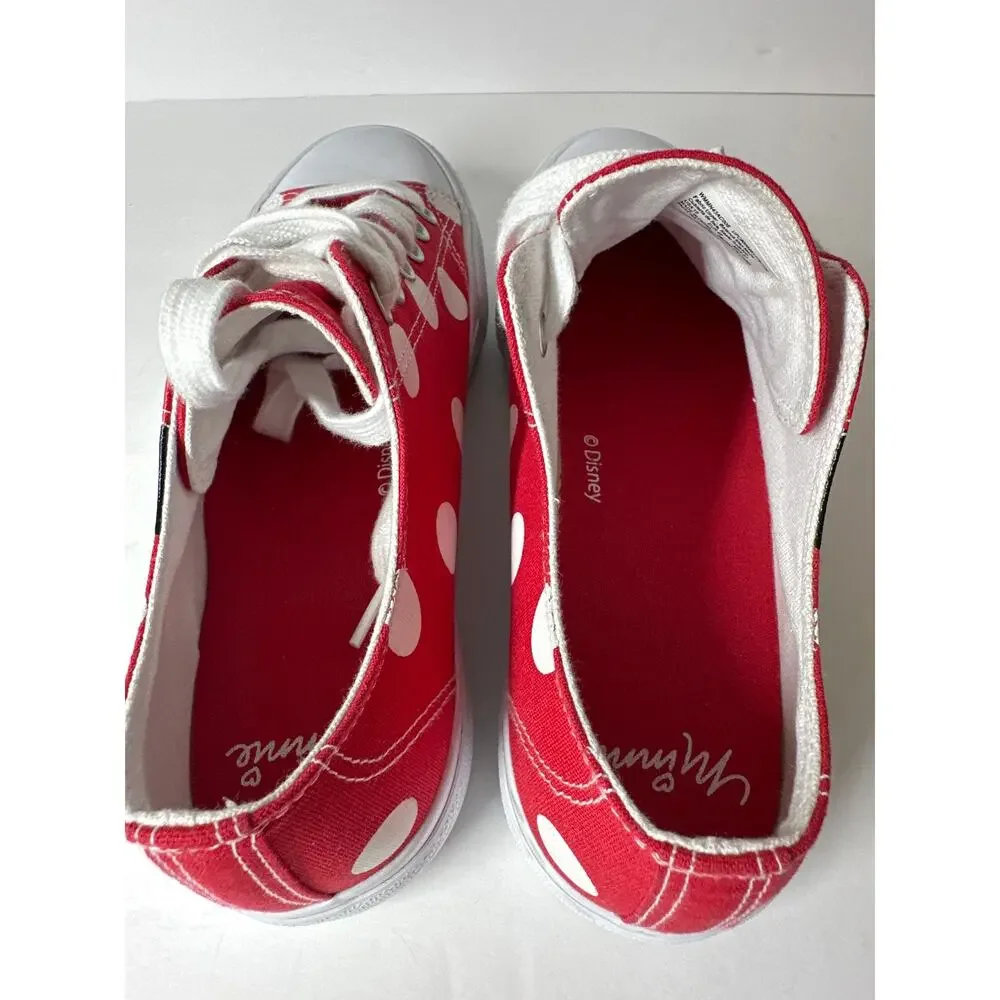 Disney Red White Minnie Mouse Polka Dot Low Top Sneakers